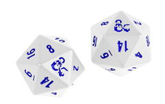 Ultra Pro - Heavy Metal Dice D20: Set Of 2 - White and Blue D20 Dice Set